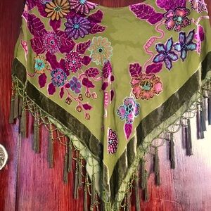 Beaded and fringe shawl